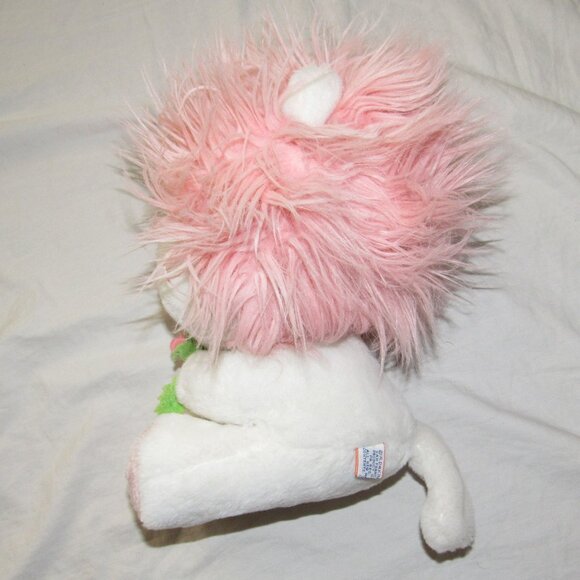 Vintage Dakin Plush Frou Frou 1982 Pink Nature Babies Fluffy Hair W/ Rose 10" - Picture 2 of 5